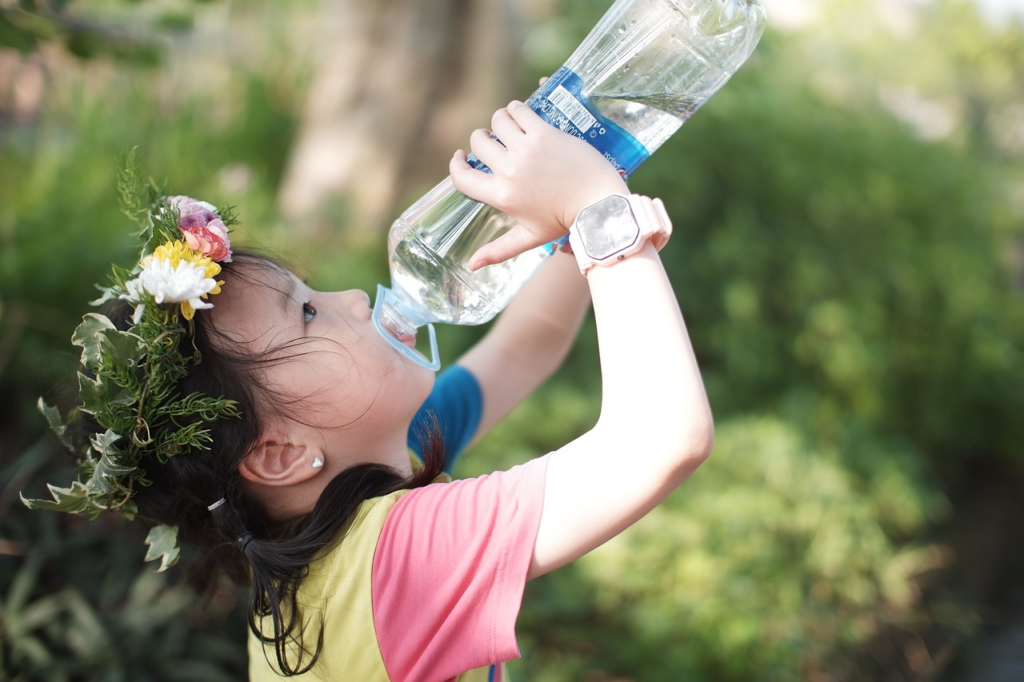 girl drinking water