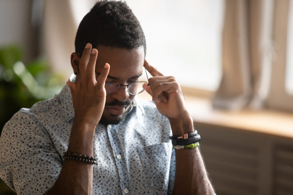man with a headache