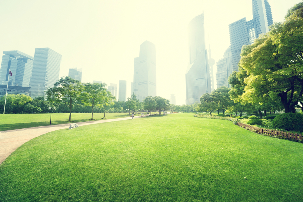 park in lujiazui financial centre, Shanghai, China