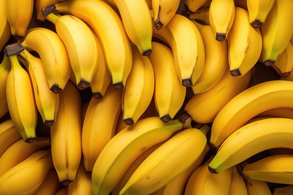 Close up shot of group of bananas 