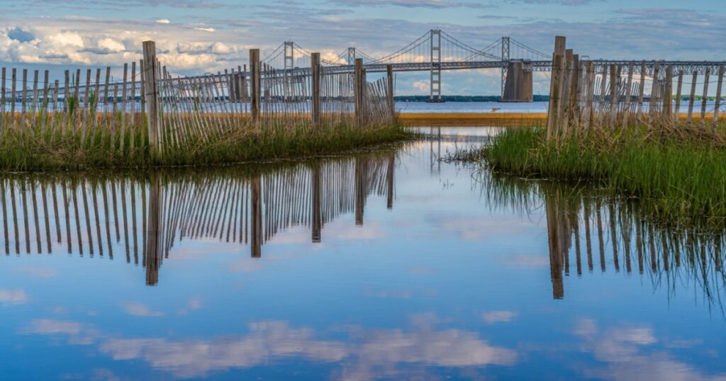 Early morning reflecdtion of the Chesapeake Bay Bridge from Sany Point State Park.