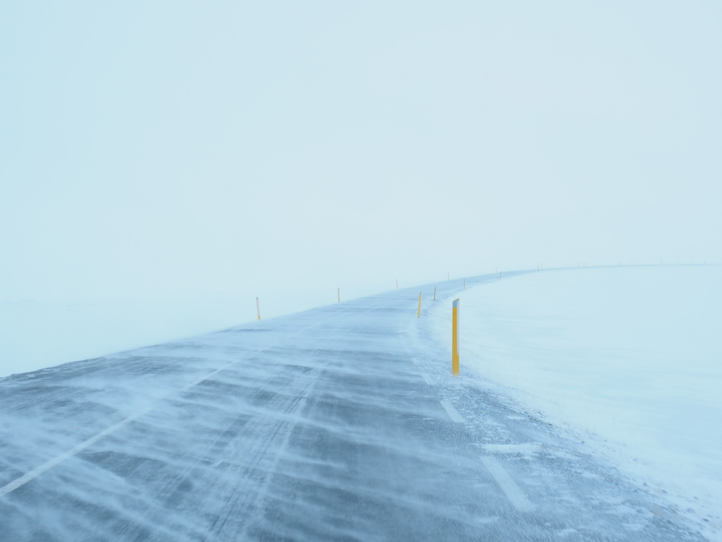 Road in a blizzard
