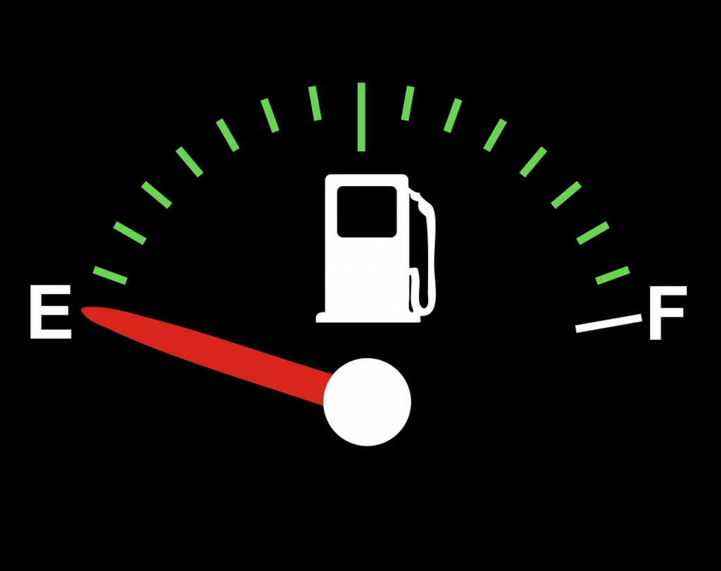 Empty fuel gauge