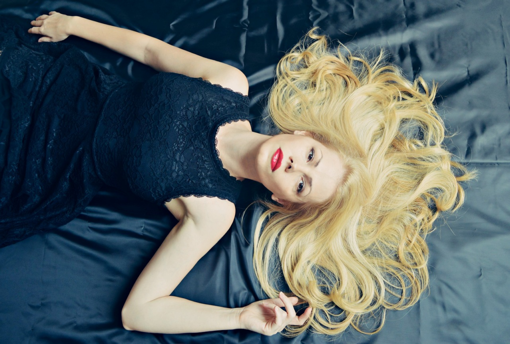 woman laying in bed