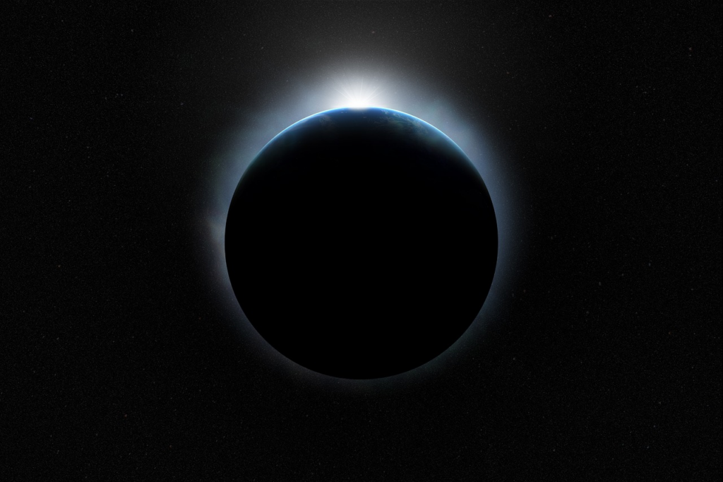 eclipsed light around the earth