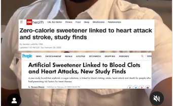 Instagram picture of study finds, zero calorie sweetener