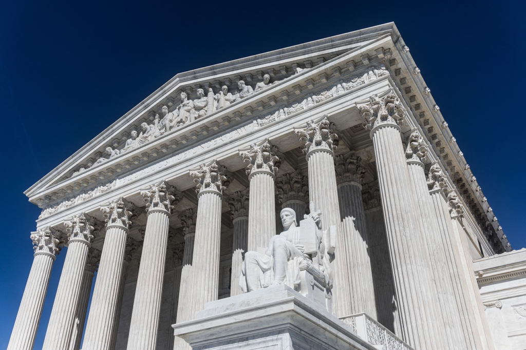 low angle shot of the supreme court