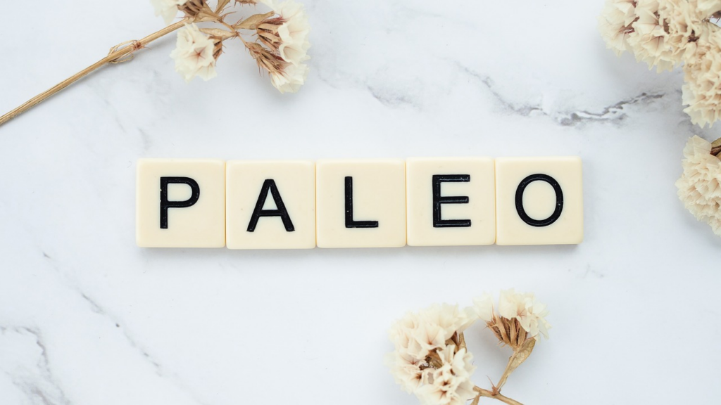 PALEO in scrabble tiles on a countertop