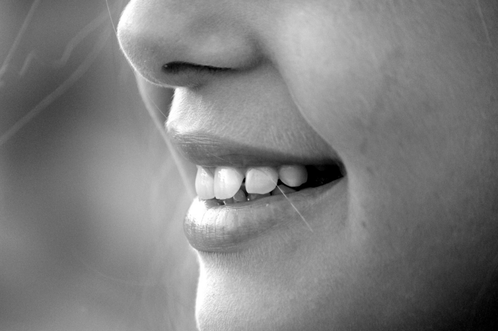 close-up of smiling girl's teeth