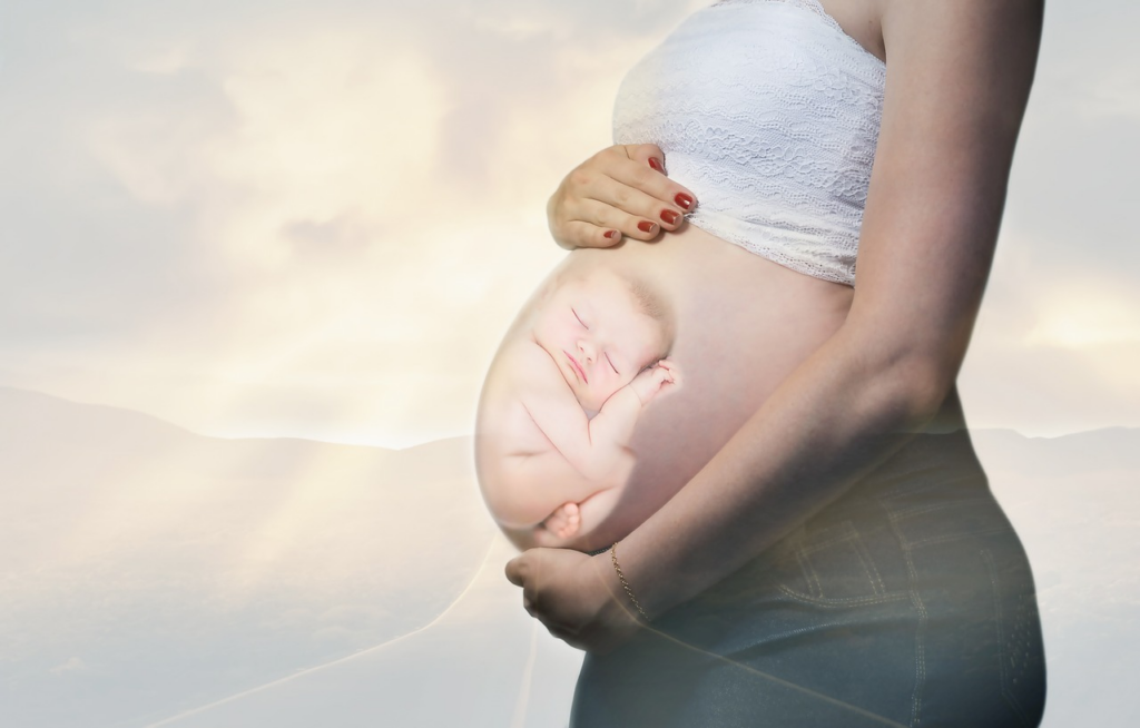 x-ray view of a fetus in the womb