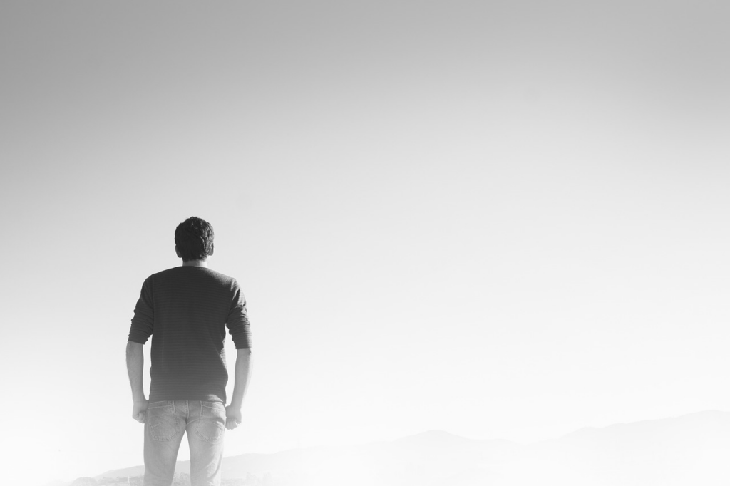 man looking out into nothingness