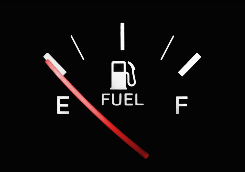 empty fuel gauge