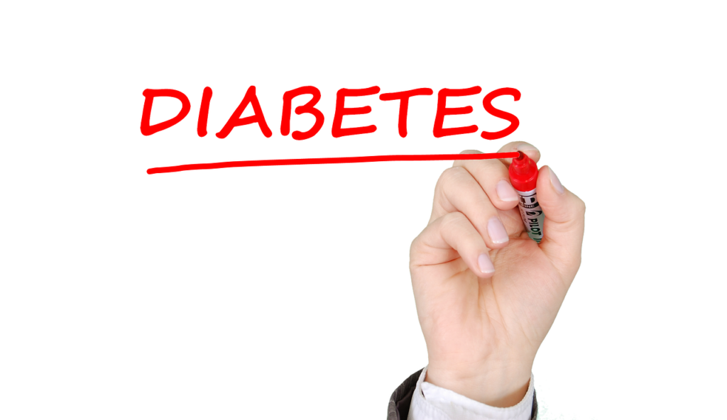 Diabetes written in red marker