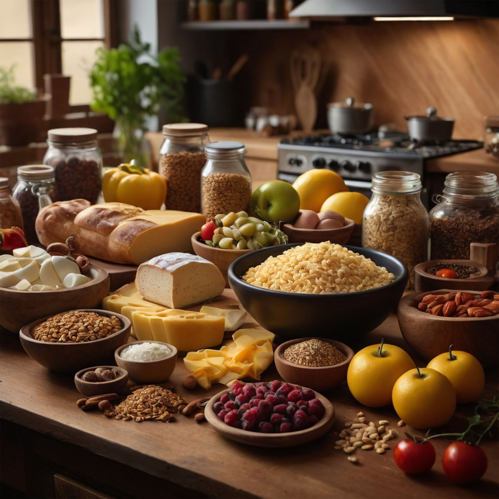 table full of nutritious food