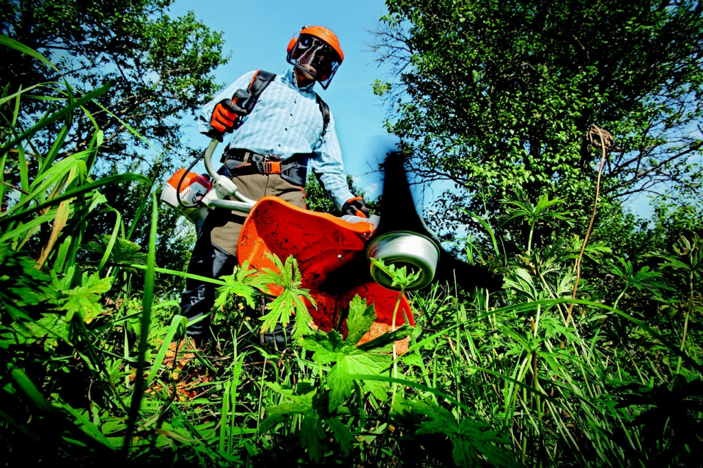 Man cutting grass