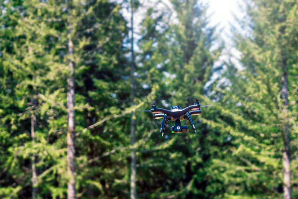 Drones can be used to monitor forests from a bird’s-eye view. Scientists from the U.S. Geological Survey (USGS), in collaboration with Oregon’s Bureau of Land Management, are using drones to monitor wildfires and prescribed burn sites. 