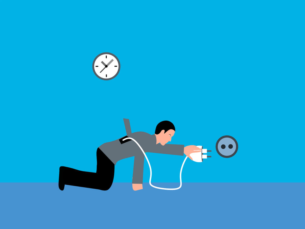 man trying to recharge