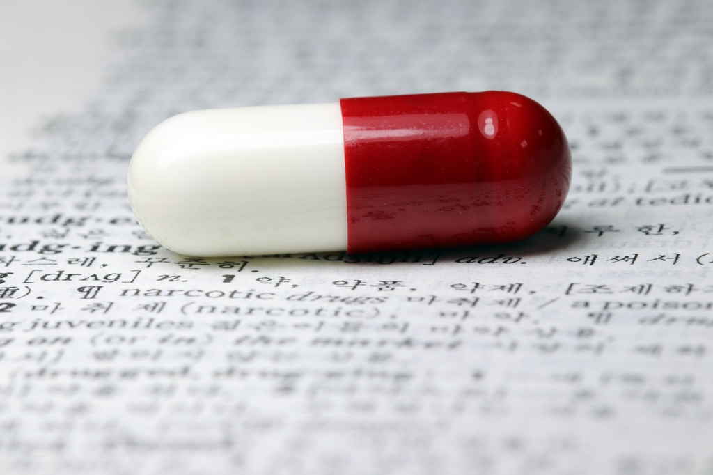 iron pill on a piece of paper