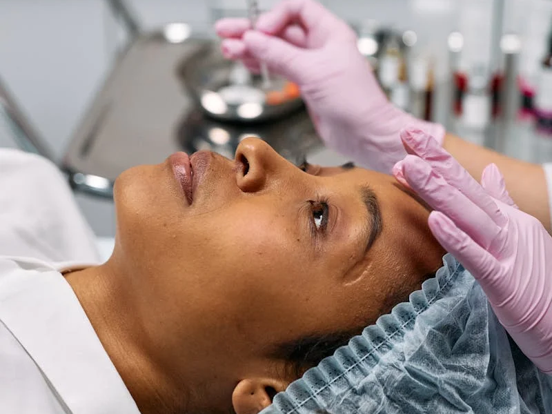 woman about to undergo cosmetic injections