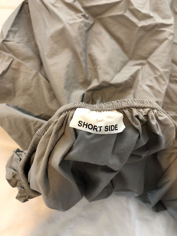 Bed sheets with convenient labels