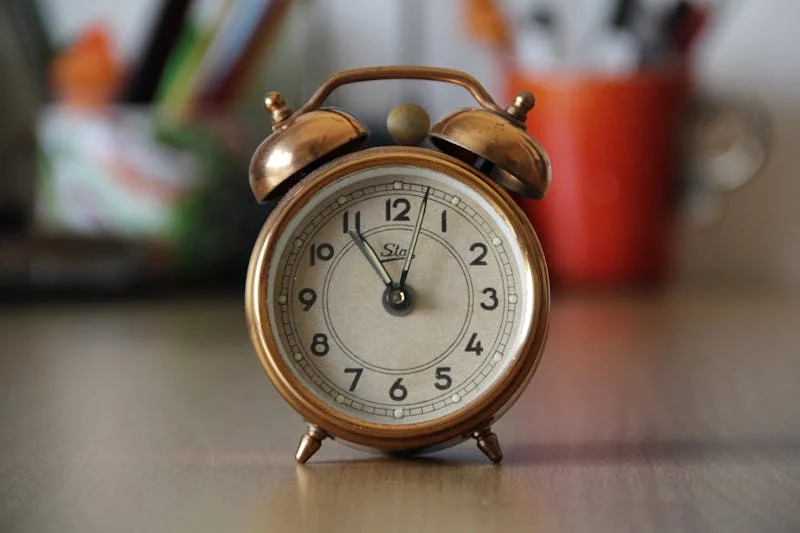 closeup of an alarm clock