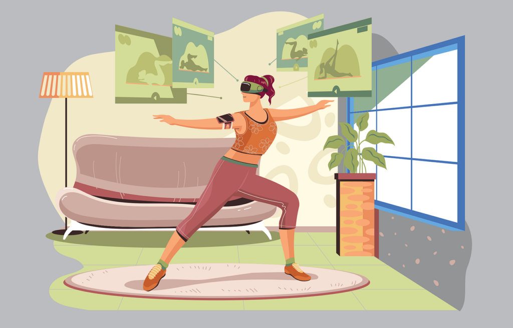 person with VR goggles on