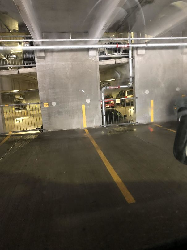 Parking lines that continue to walls
