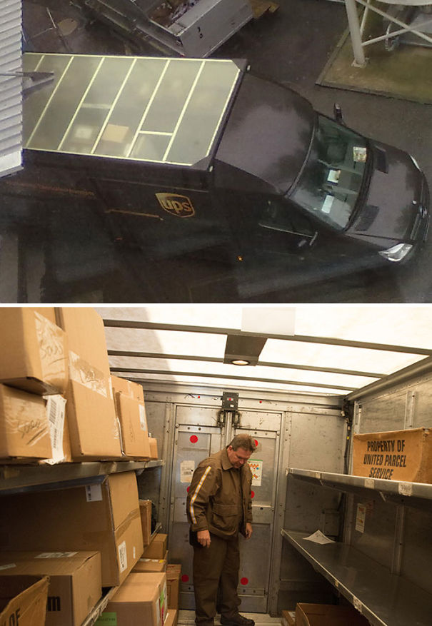 UPS trucks with natural light