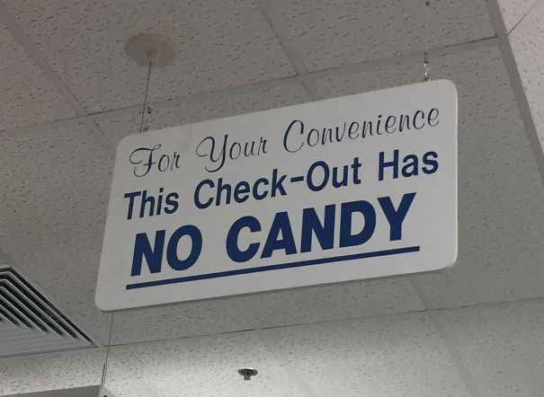 Check out lane without candy