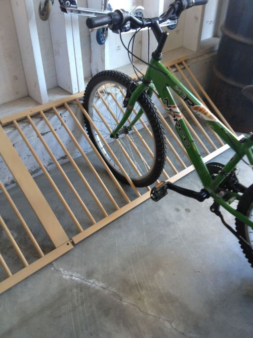 Baby crib bike rack