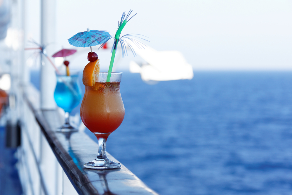 Cocktails on a cruise ship in the summer