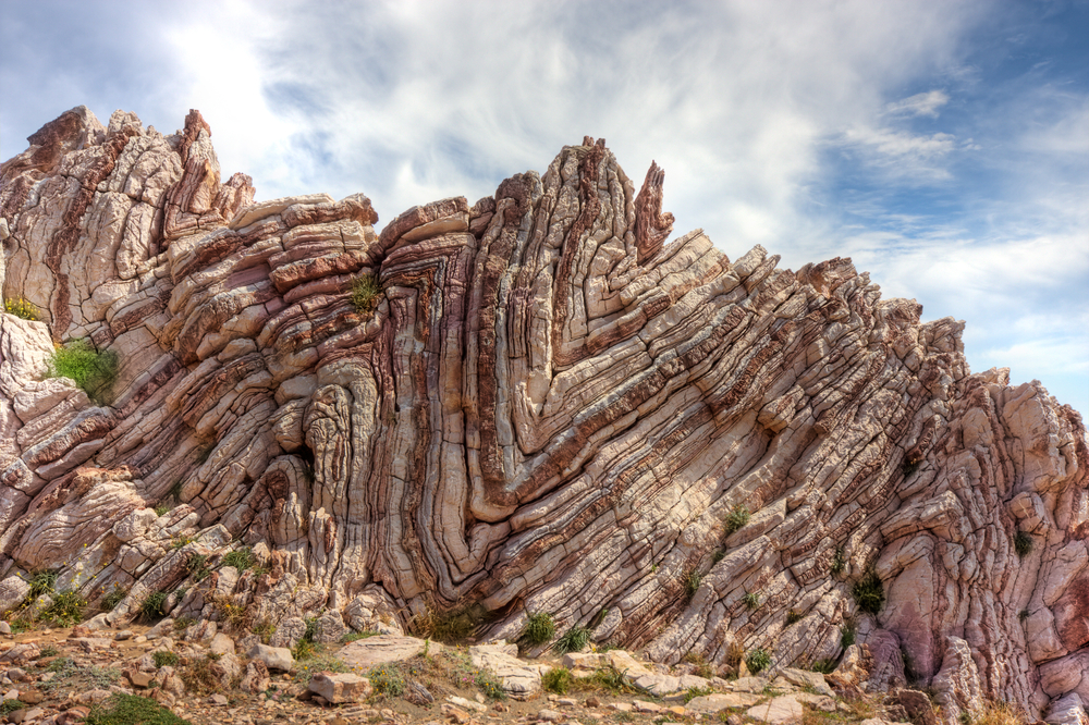 Folded limestone on Crete, Greece
