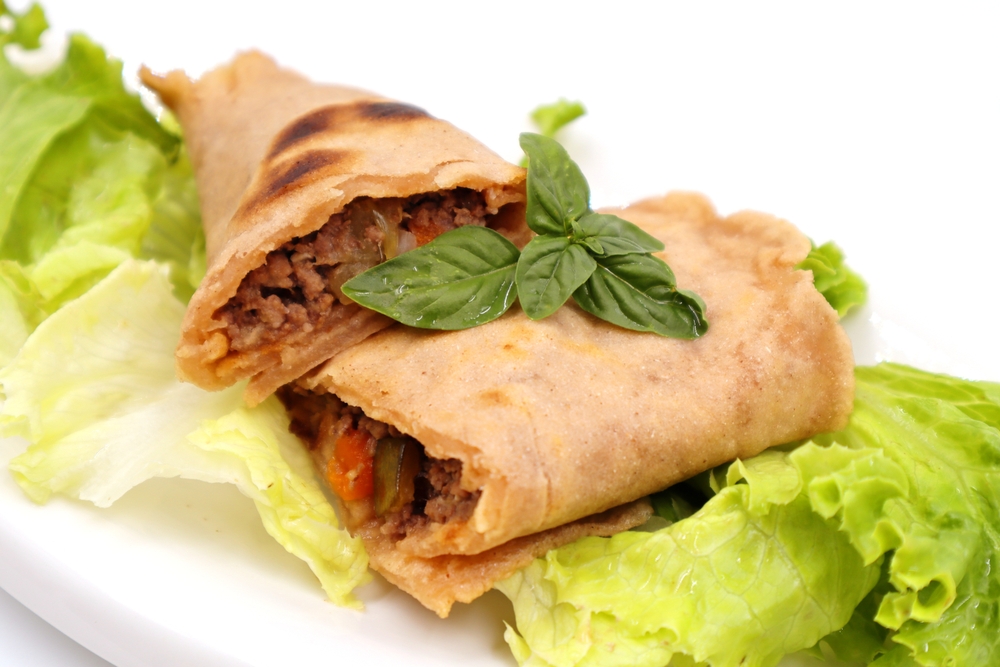 Cassava tortillas on a green salad, Aip Paleo, healthy meal, autoimmune food