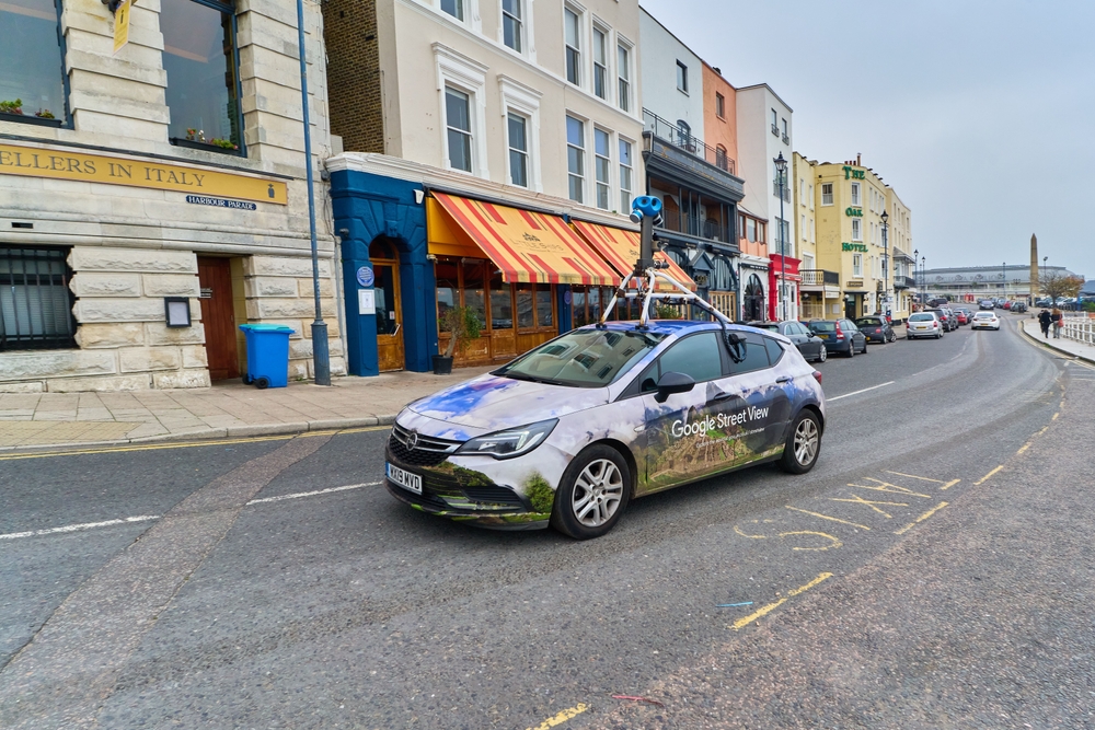 RAMSGATE, GB - Nov 14, 2022: The Google Street View car photographing the streets of Ramsgate, UK