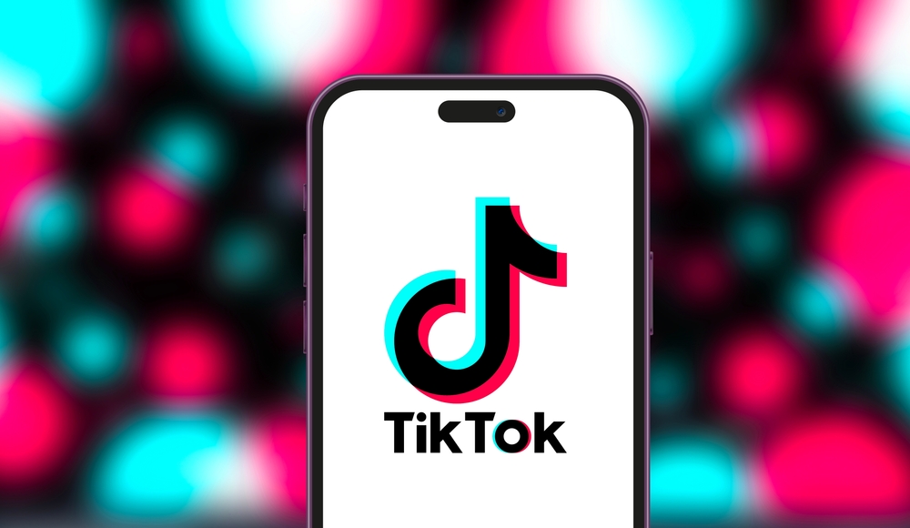 iPhone 15 with TIK TOK logo, which is a popular social network on the internet. United States, Wednesday, November 27, 2023