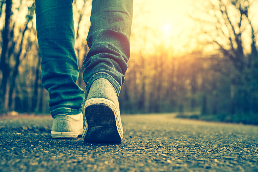 Woman jeans and sneaker shoes

