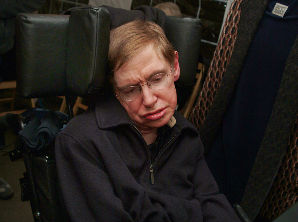 Scientist Nobel prize winner STEPHEN HAWKING CH CBE FRS the Lucasian Professor of Mathematics, London, 22 / 02 / 2002