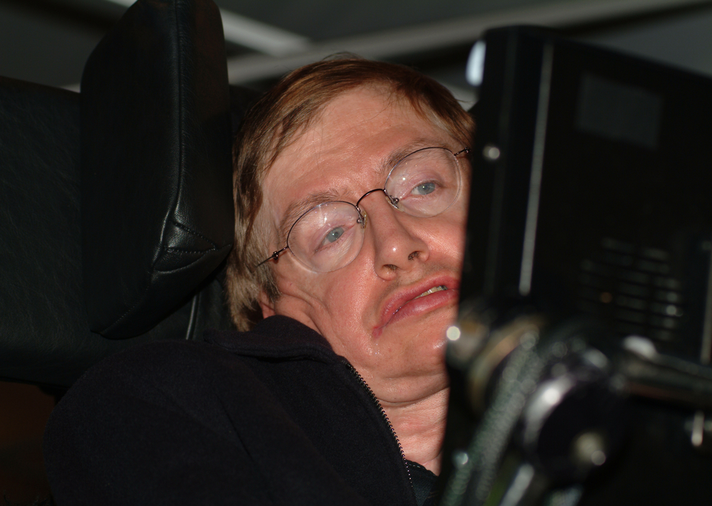 Stephen William Hawking, CH, CBE, FRS, FRSA is a British theoretical physicist, attending an â??against warâ?� demo at Trafalgar Square / London / UK / 22/02/2002