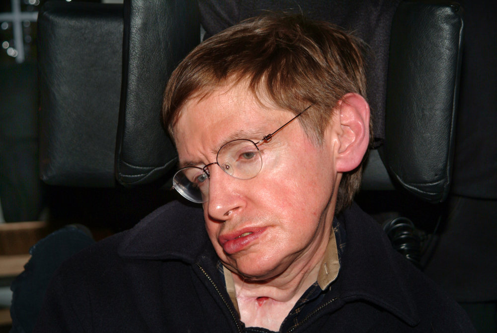 Stephen William Hawking, CH, CBE, FRS, FRSA is a British theoretical physicist, attending an â??against warâ?� demo at Trafalgar Square / London / UK / 22/02/2002