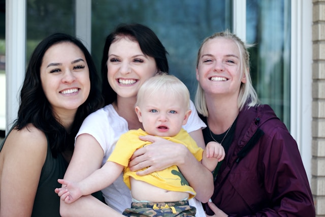 a family with a baby 