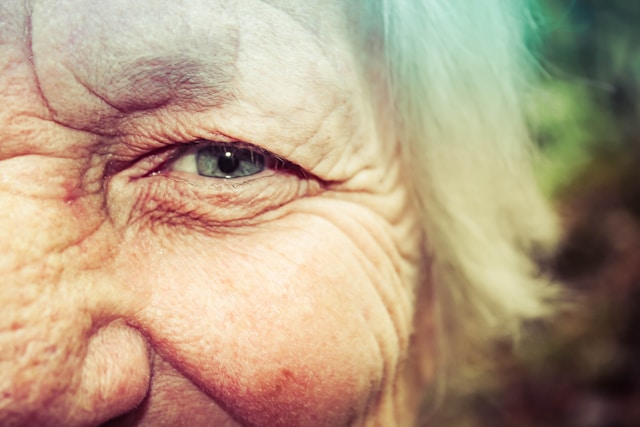 Close up of old woman's face