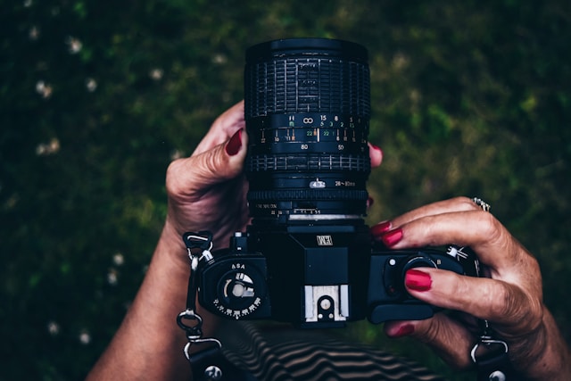 Woman holding camera