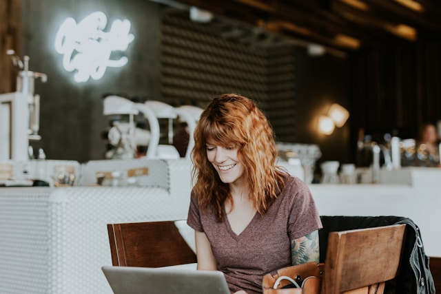 woman in front of a laptop