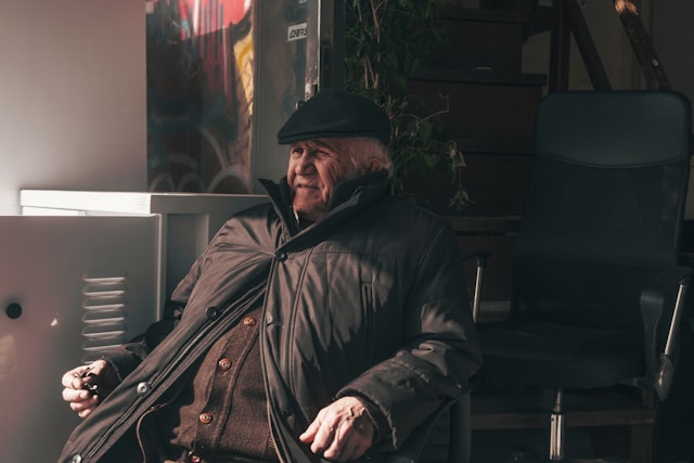 Old man in a jacket