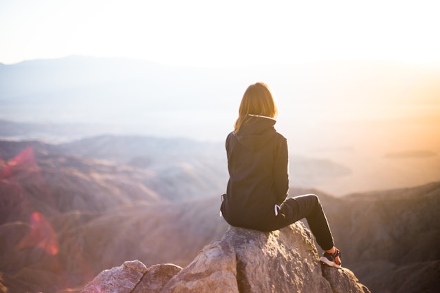 woman on a hike