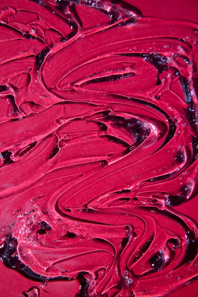 bright red smeared