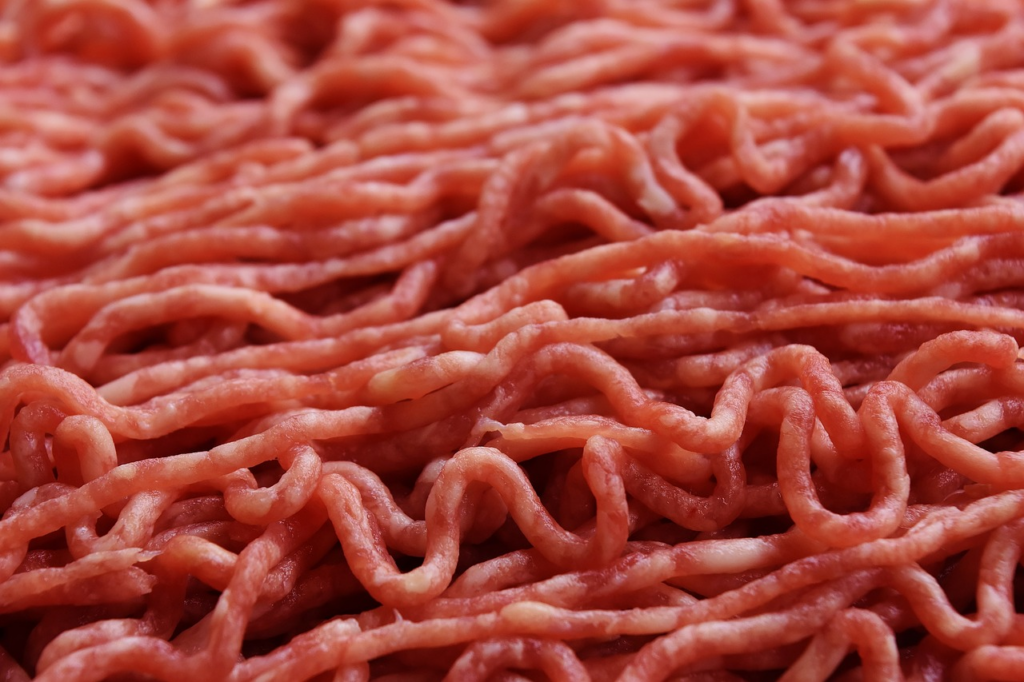 close-up of ground beef