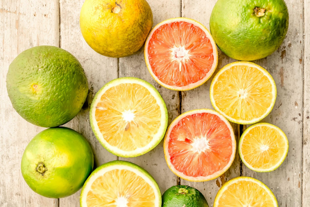 half-sliced citrus fruits