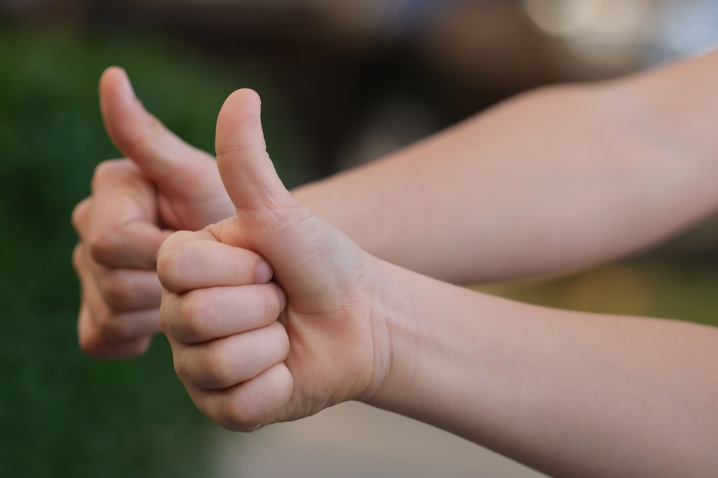 two thumbs up
