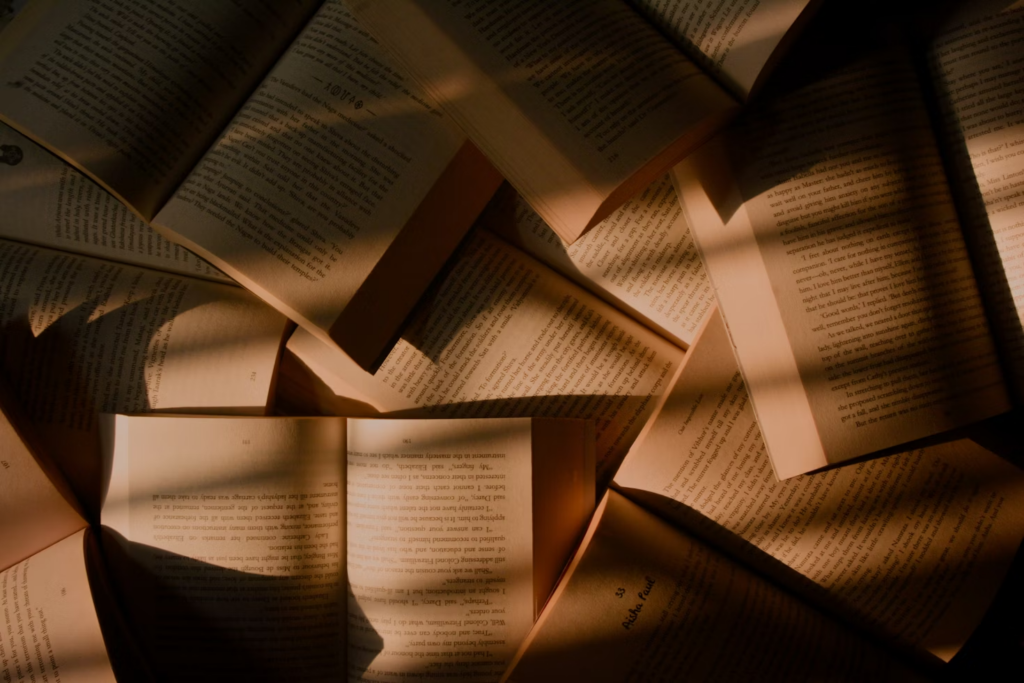 Piles of books